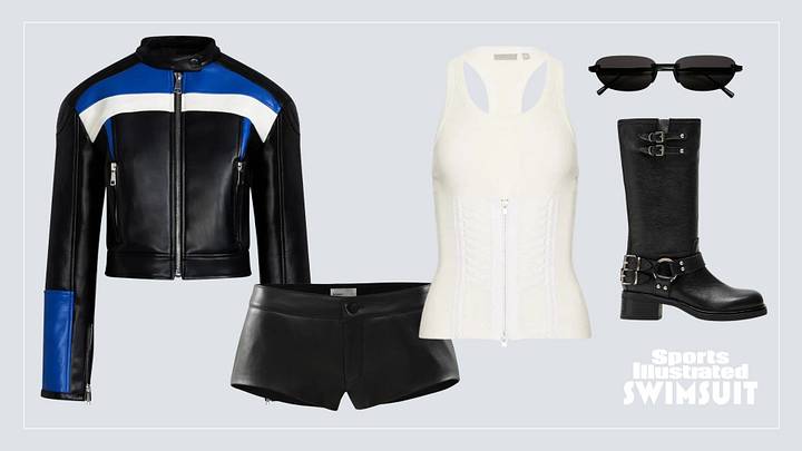 Black and blue F1-inspired outfit Black and blue F1-inspired outfit