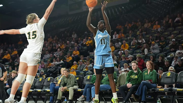 Tulane's Jayda Brown Sinks a Three vs NDSU