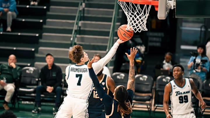 Tulane guard Rowan Brumbaugh gets a layup Tulane guard Rowan Brumbaugh gets a layup