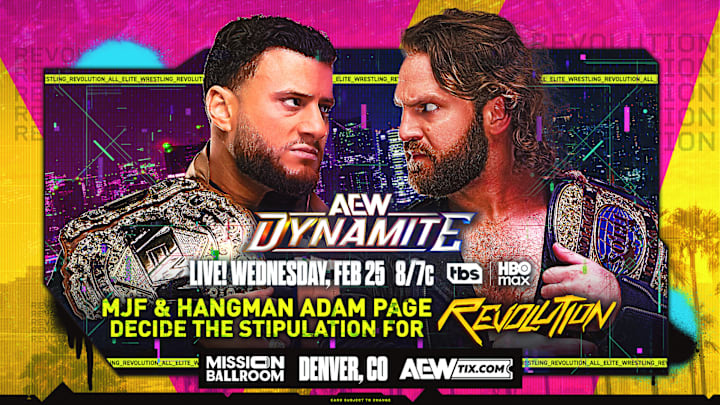 Tonight, MJF and "Hangman" Adam Page will finalize the stipulation for their AEW World Championship match at Revolution.