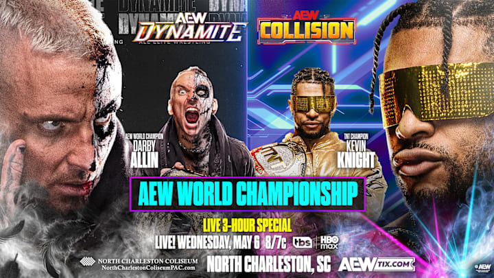 Darby Allin defends the AEW World Championship against TNT Champion Kevin Knight tonight in North Charleston, SC.