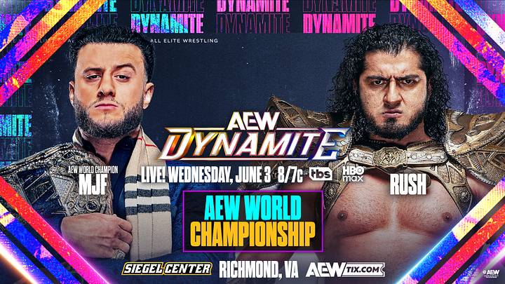 MJF will defend the AEW World Championship against RUSH on Dynamite in Richmond, VA.