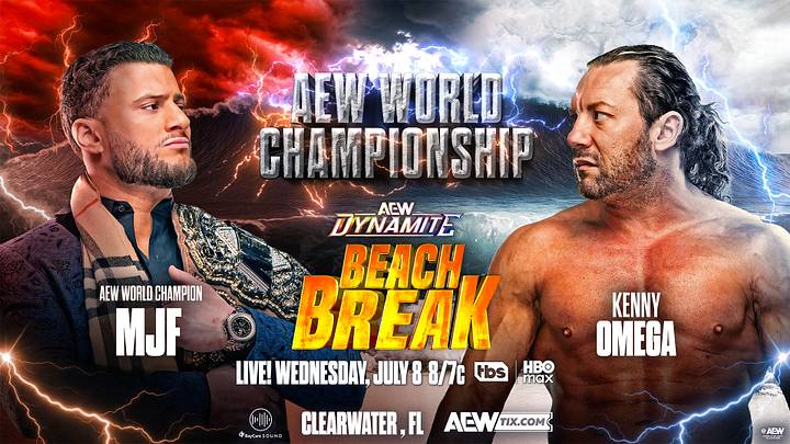 MJF will clash with Kenny Omega for the AEW World Championship for the third time at AEW Dynamite Beach Break. MJF will clash with Kenny Omega for the AEW World Championship for the third time at AEW Dynamite Beach Break.