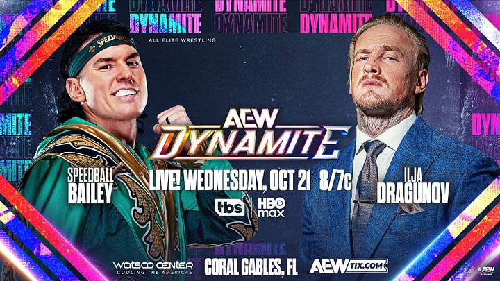 Ilja Dragunov makes his AEW in-ring debut against "Speedball" Mike Bailey on AEW Dynamite. Ilja Dragunov makes his AEW in-ring debut against "Speedball" Mike Bailey on AEW Dynamite.