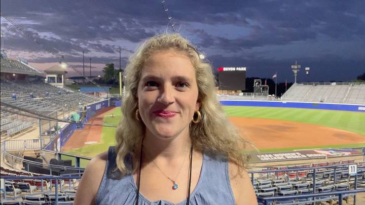 Alabama Crimson TIde on SI softball writer Katie Windham after Alabama's win over Nebraska at the Women's College World Series Alabama Crimson TIde on SI softball writer Katie Windham after Alabama's win over Nebraska at the Women's College World Series