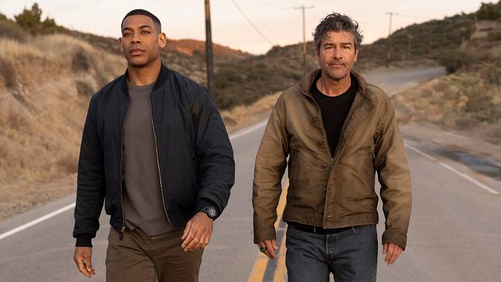 Aaron Pierre and Kyle Chandler in Lanterns. Image Courtesy of John P. Johnson/HBO Aaron Pierre and Kyle Chandler in Lanterns. Image Courtesy of John P. Johnson/HBO