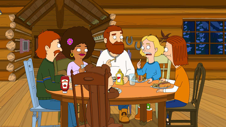 THE GREAT NORTH: Judy is worried that she and Ham are growing apart when she discovers he's been keeping a secret from her. The rest of the family participates in a town festival in the ÒFeast of Not People AdventureÓ episode of THE GREAT NORTH airing Sunday, Jan. 17 (10:00-10:31 PM ET / 7:00-7:31 PM PT / Live to all Time Zones) on FOX. Clockwise from left: Wolf (Will Forte), Honey Bee (Dulc Sloan), Beef (Nick Offerman), Judy (Jenny Slate), Ham (Paul Rust) and Moon (Aparna Nancherla).THE GREAT