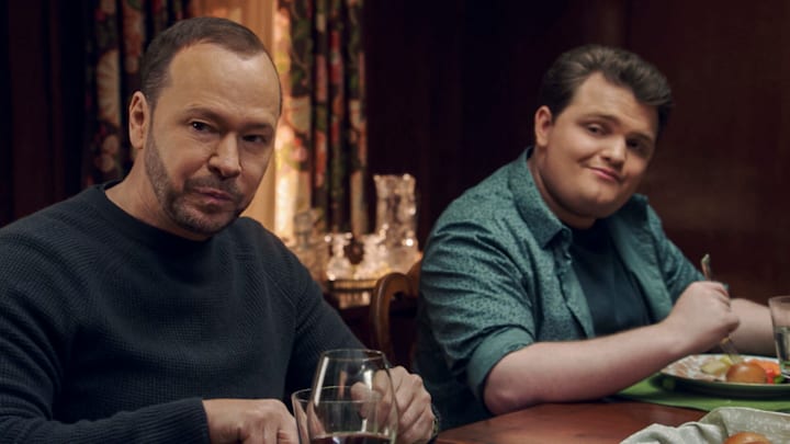 “Family Matters” – Blue Bloods. Pictured: Donnie Wahlberg as Danny Reagan and Andrew Terraciano as Sean Reagan. Photo: CBS ©2023 CBS Broadcasting, Inc. All Rights Reserved. Highest quality screengrab available.