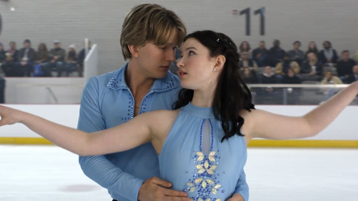 Finding Her Edge: Season 1. (L-R) Cale Ambrozic as Brayden Elliot and Madelyn Keys as Adriana Russo in Finding Her Edge: Season 1