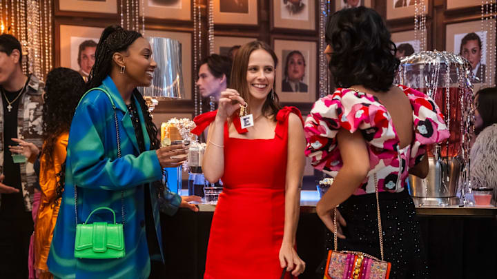 Alyah Chanelle Scott, Pauline Chalamet, and Amrit Kaur in The Sex Lives of College Girls season 3