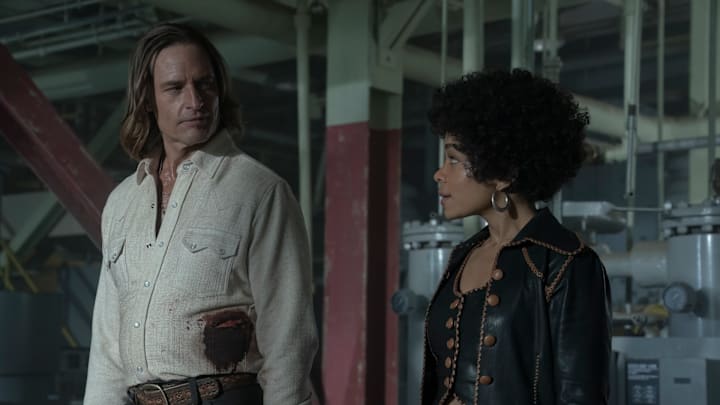 Josh Holloway and Rachel Hilson in Duster episode 6 on Max