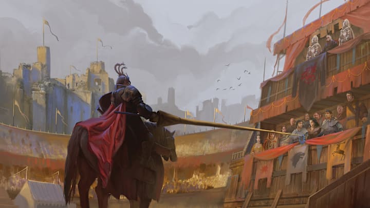 Rhaegar Targaryen at the Tourney at Harrenhal. Image courtesy of georgerrmartin.com.