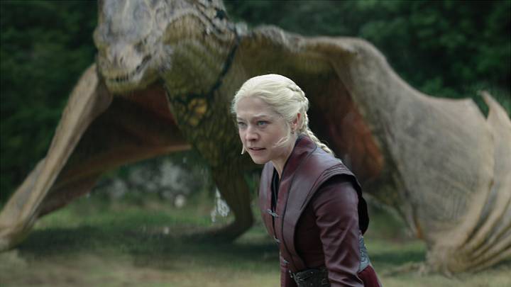 Emma D’Arcy as Rhaenyra Targaryen in House of the Dragon season 3 episode 7. Photograph by Theo Whiteman/HBO.