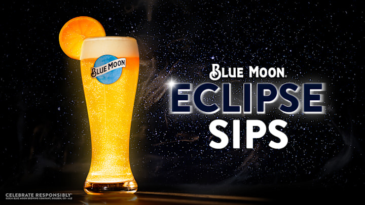 Blue Moon ‘Moon Dust’ Makes Beer Shimmer During Solar Eclipse. Image Credit to Blue Moon. 