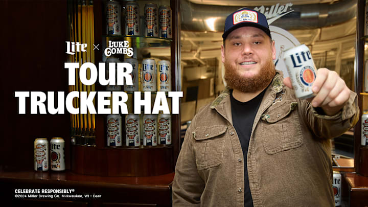 Luke Combs releases hat that also acts as ticket to his tour. Image Credit to Miller Lite. 