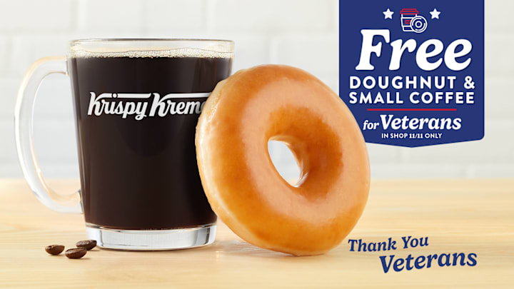 Krispy Kreme is one of the many places offering freebies for Veteran's Day this year.