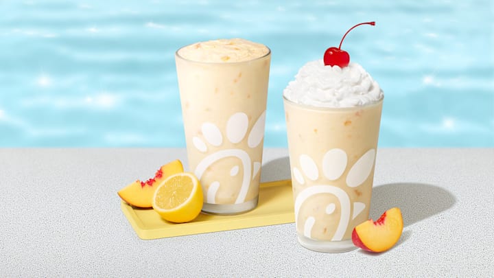 Guests can enjoy Chick-fil-A's Peach Milkshake and new Peach Frosted Lemonade.