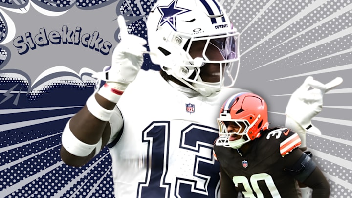 Cowboys linebacker DeMarvion Overshown and Browns linebacker Devin Bush