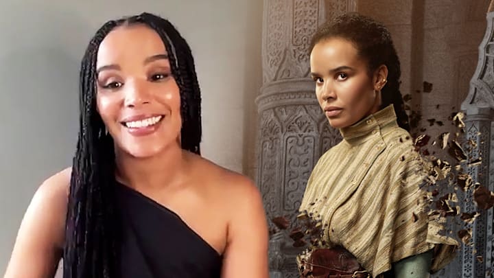 Zoë Robins plays Nynaeve al'Meara in The Wheel of Time.