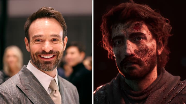 Charlie Cox attends the Daredevil: Born Again red-carpet launch event at The Hudson Theater in New York City / Gustave in Clair Obscur: Expedition 33
