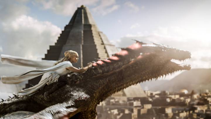 Emilia Clarke (Daenerys Targaryen) and Drogon in Game of Thrones season 5 Episode 9, "The Dance of Dragons" Emilia Clarke (Daenerys Targaryen) and Drogon in Game of Thrones season 5 Episode 9, "The Dance of Dragons"