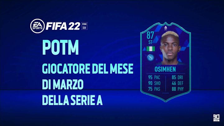 POTM marzo Serie A FIFA 22 (Victor Osimhen)
