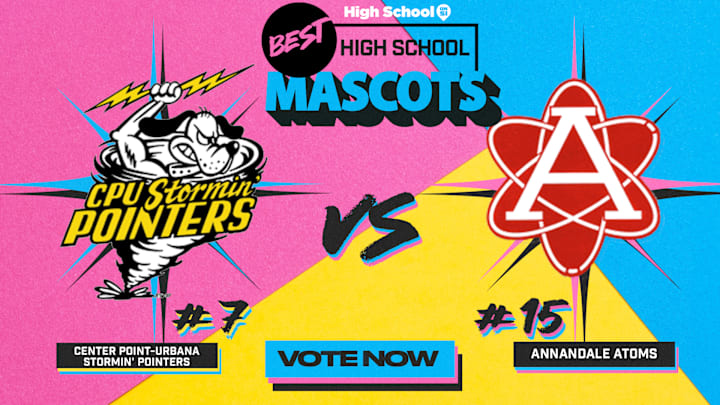 The Center Point-Urbana Stormin' Pointers (Iowa) take on the Annandale Atoms in Round 2 of our national high school mascot tournament.
