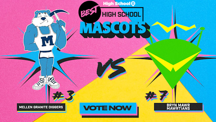 The Mellen Granite Diggers (Wisconsin) take on the Bryn Mawr Mawrtians (Maryland) in the Sweet 16 of our national high school mascot bracket.