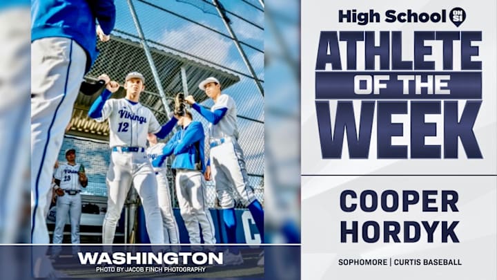 Curtis baseball player Cooper Hordyk voted SBLive WA athlete of week for March 24-March 29.