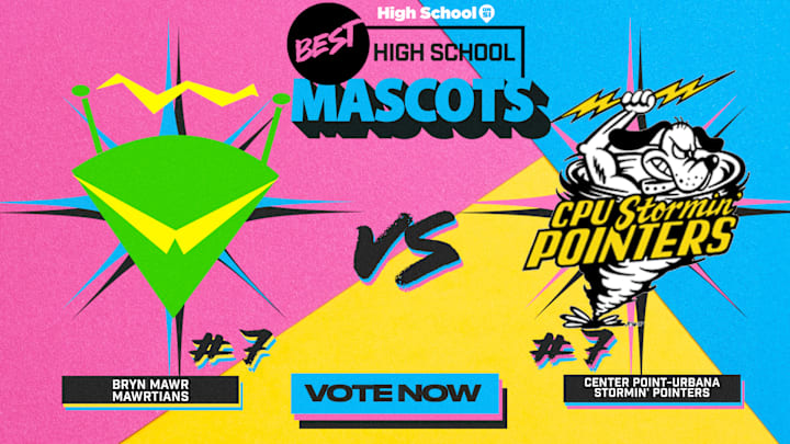 The Bryn Mawr Mawrtians (Maryland) take on the Center Point-Urbana Stormin' Pointers (Iowa) in the Final 4 of our national high school mascot bracket.