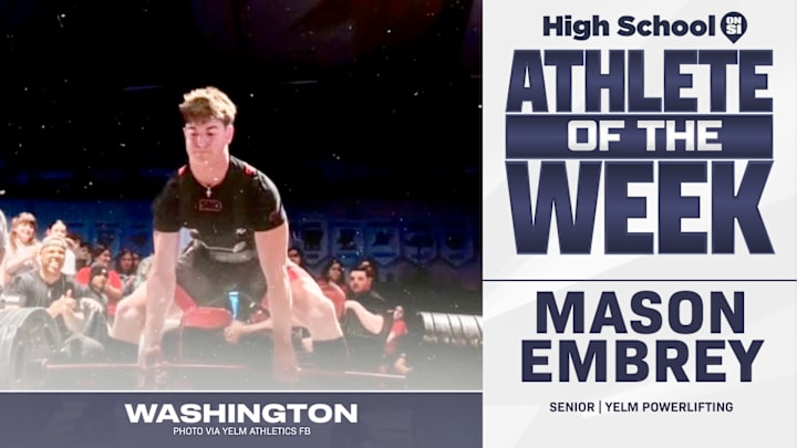 Yelm powerlifter Mason Embrey voted SBLive WA athlete of week for April 14-April 19.