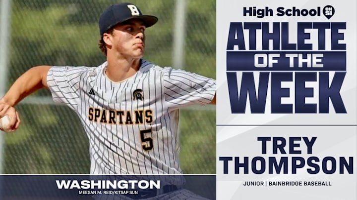 Bainbridge baseball player Trey Thompson voted SBLive WA athlete of week for May 26--May 31.
