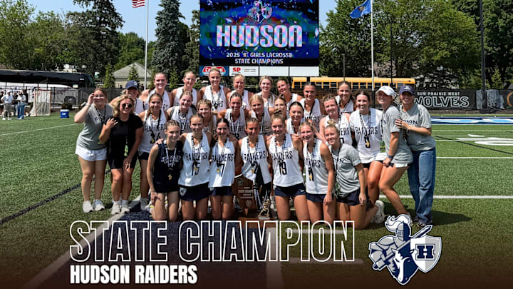 The Hudson High School girls lacrosse team won the WIAA state championship at Bank of Sun Prairie Stadium's Ashley Field on Saturday, June 14, 2025.