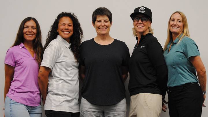 (L-R): Female officials Kristi Wilson, Sarita Stamps, Mary Margaret Montgomery, MaryAnn Menlove, Nina Berbiglia will make history on October 1.