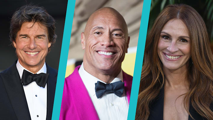 Tom Cruise, Dwayne "The Rock" Johnson, and Julia Roberts.