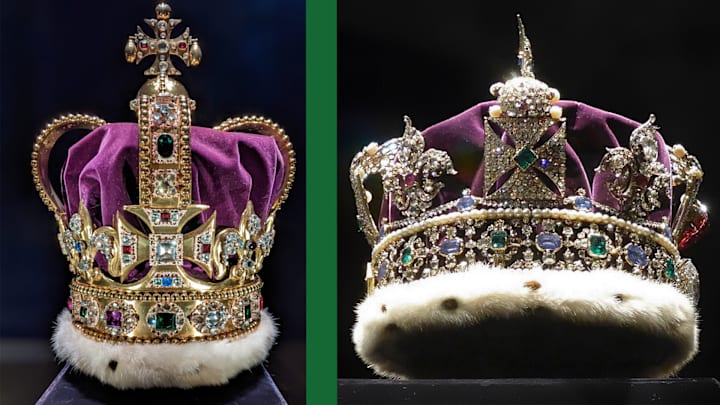 The St. Edward's Crown (left) and the Imperial State Crown.