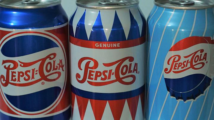 Retro Pepsi-Cola logos from the mid-20th century.