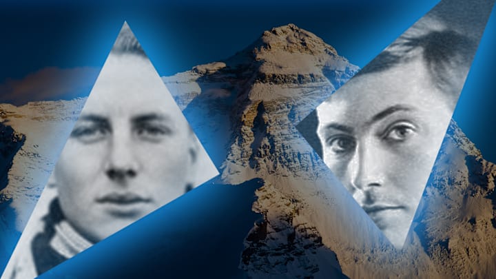 Andrew Irvine (left) circa 1920 and George Mallory circa 1915.