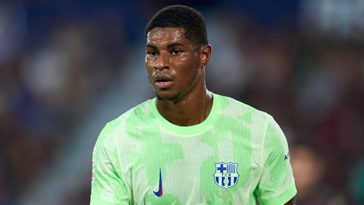 Marcus Rashford’s first Barcelona start ended at halftime.