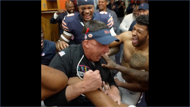 Bears defensive coordinator Dennis Allen had plenty to celebrate after his team’s big win over the Saints.