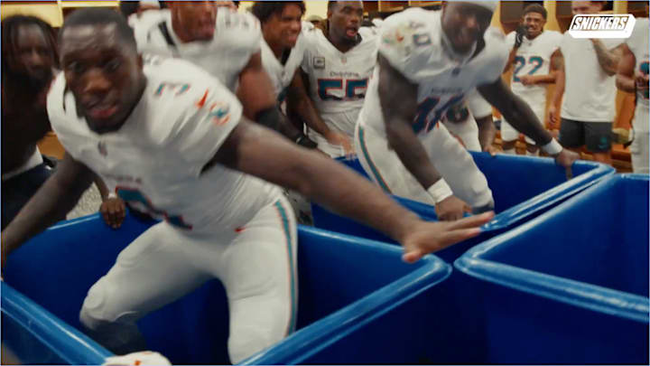The Miami Dolphins partied hard while celebrating their upset win over the Bills.