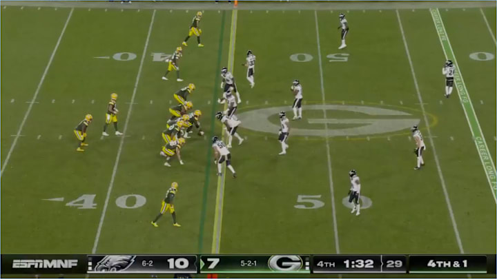 The Eagles defense came up with a huge stop against the Packers on Monday night.