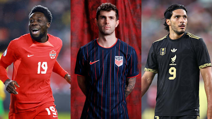 Alphonso Davies (left), Christian Pulisic (middle) and Raúl Jiménez (right) lead their nations at the World Cup. Alphonso Davies (left), Christian Pulisic (middle) and Raúl Jiménez (right) lead their nations at the World Cup.