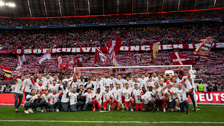 Bayern Munich celebrated a 35th title with a comeback victory over Stuttgart on Sunday.
