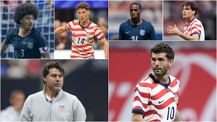 Mauricio Pochettino (bottom left) has many challenging decisions to make for his final World Cup roster. 