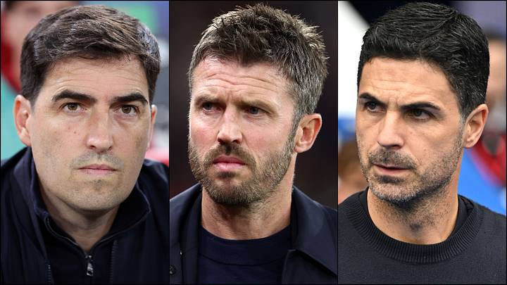 Andoni Iraola (left), Michael Carrick (center) and Mikel Arteta all had their say.