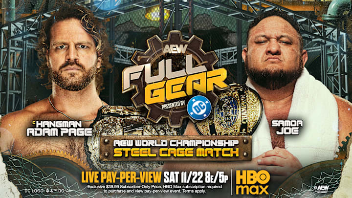 Hangman Adam Page (c) vs. Samoa Joe for the AEW Men's World Championship in a Steel Cage match