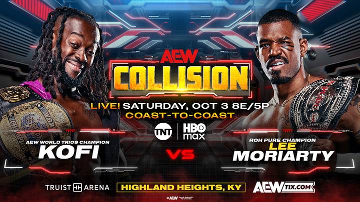 AEW World Trios Champion Kofi will wrestle his first singles match in AEW against ROH Pure Champion Lee Moriarty.