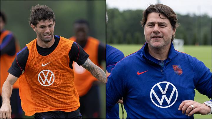 Christian Pulisic (left) hasn’t scored in nearly 200 days, but Mauricio Pochettino (right) has confidence in his star man. Christian Pulisic (left) hasn’t scored in nearly 200 days, but Mauricio Pochettino (right) has confidence in his star man.