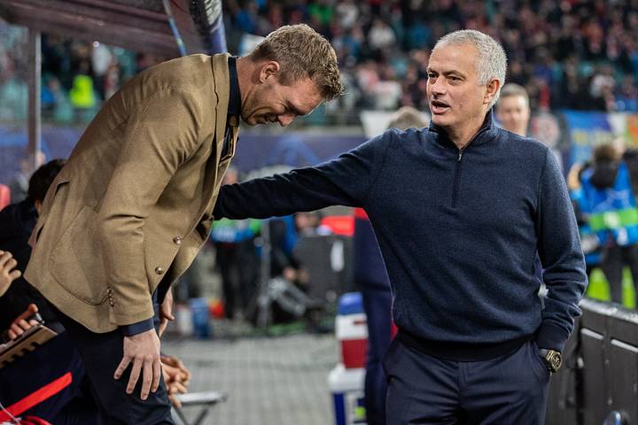 Jullian Nagelsmann and José Mourinho (right).